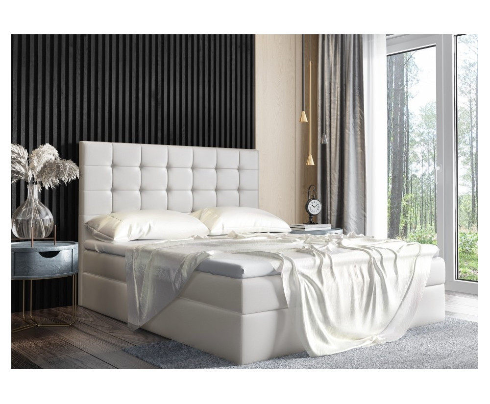 Stilvolles Doppelbett 180x200 cm, Ehebett mit Bettkasten, niedriges Kopfteil auf Wunsch, MAGNUS 2A