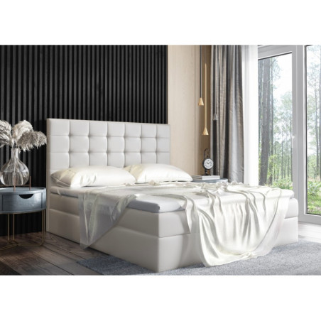 Stilvolles Doppelbett 180x200 cm, Ehebett mit Bettkasten, niedriges Kopfteil auf Wunsch, MAGNUS 2A