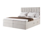 Stilvolles Doppelbett 180x200 cm, Ehebett mit Bettkasten, niedriges Kopfteil auf Wunsch, MAGNUS 2A