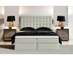 Boxspringbett 140x200 cm für Dachschräge mit Bettkasten und Hotelkomfort, Kontinentalbett MAGNUS 6A