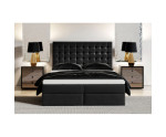 Großes Kontinentalbett 200x200 cm mit gestepptem Kopfteil, Ehebett mit Bettkasten für Dachschräge, Hotelbett MAGNUS 6A