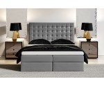 Großes Kontinentalbett 200x200 cm mit gestepptem Kopfteil, Ehebett mit Bettkasten für Dachschräge, Hotelbett MAGNUS 6A