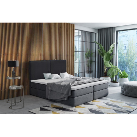 MAGNUS 13A Bequemes Kontinentalbett 160x200 cm mit hohem Kopfteil, Ehebett, Hotelbett mit Bettkasten