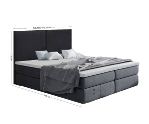 MAGNUS 13A Modernes Boxspringbett 180x200 cm mit hohem Kopfteil, Ehebett, Hotelbett mit Bettkasten