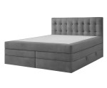 Kontinentalbett 160x200 cm, Ehebett, Hotelbett, Kopfteil mit Knopfheftung, PARIS 4K