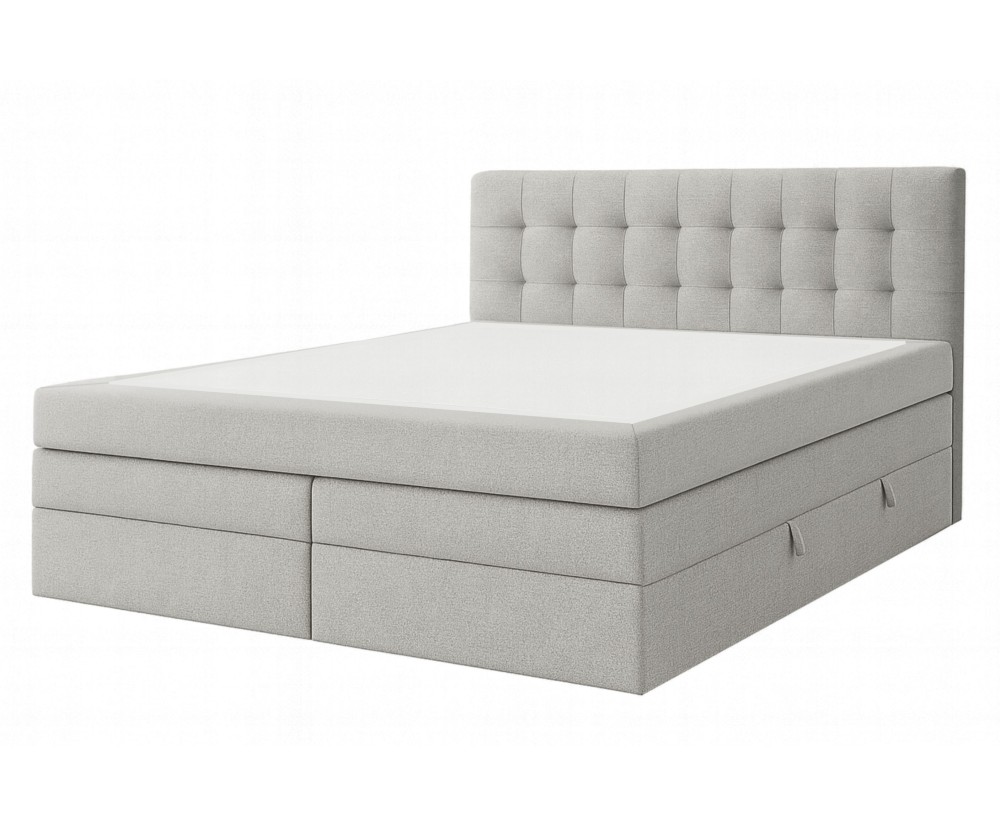 Boxspringbett 180x200 cm, Ehebett, Hotelbett, Kopfteil mit Knopfheftung, PARIS 4K