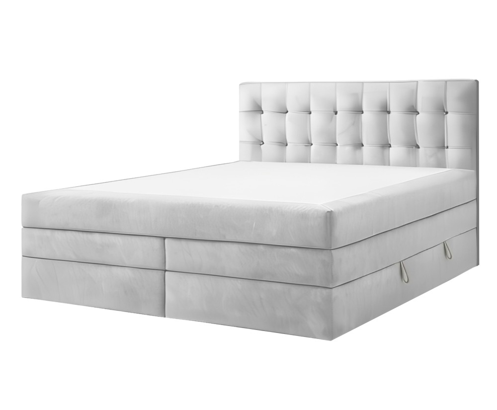 Kontinentalbett 200x200 cm, Ehebett, Hotelbett, Kopfteil mit Knopfheftung, PARIS 4K