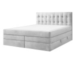 Kontinentalbett 200x200 cm, Ehebett, Hotelbett, Kopfteil mit Knopfheftung, PARIS 4K
