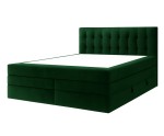 Kontinentalbett 200x200 cm, Ehebett, Hotelbett, Kopfteil mit Knopfheftung, PARIS 4K