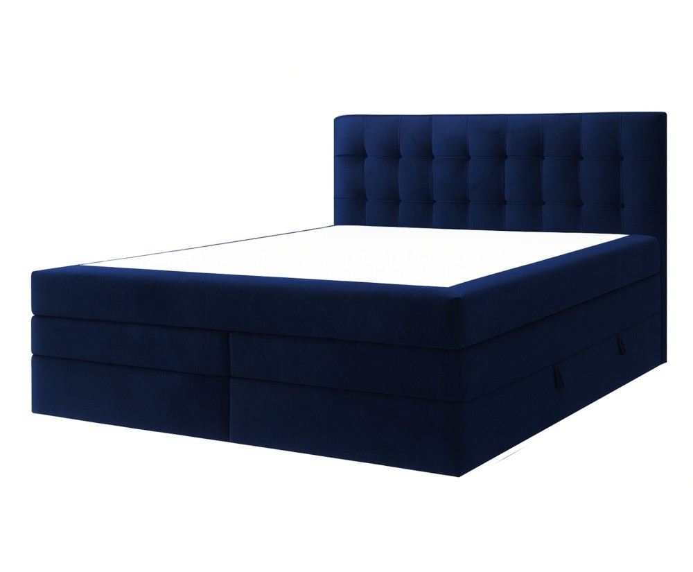 Boxspringbett 140x200 cm, Ehebett, Hotelbett, Kopfteil mit Knopfheftung, PARIS 4K