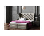 Doppelbett 180x200 cm mit gestepptem Kopfteil Chesterfield, Ehebett, Hotelbett im Glamour-Stil, MAGNUS 14A
