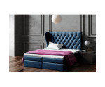 Komfortbett 200x200 cm mit gestepptem Kopfteil Chesterfield, Ehebett, Hotelbett im Glamour-Stil, MAGNUS 14A