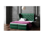 Komfortbett 200x200 cm mit gestepptem Kopfteil Chesterfield, Ehebett, Hotelbett im Glamour-Stil, MAGNUS 14A