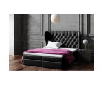 Komfortbett 200x200 cm mit gestepptem Kopfteil Chesterfield, Ehebett, Hotelbett im Glamour-Stil, MAGNUS 14A