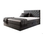 Boxspringbett 140x200 cm, Ehebett, Hotelbett, Kopfteil Chesterfield, MAGNUS 15A 