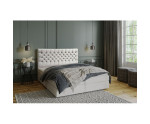 Kontinentalbett 160x200 cm, Ehebett, Hotelbett, Kopfteil Chesterfield, MAGNUS 15A