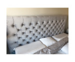 Kontinentalbett 160x200 cm, Ehebett, Hotelbett, Kopfteil Chesterfield, MAGNUS 15A