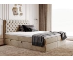 Kontinentalbett 160x200 cm, Ehebett, Hotelbett, Kopfteil Chesterfield, MAGNUS 15A
