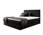 Kontinentalbett 160x200 cm, Ehebett, Hotelbett, Kopfteil Chesterfield, MAGNUS 15A