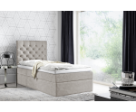 Boxspringbett 90x200 cm, Einzelbett, Hotelbett, Kopfteil mit Kristallen, MAGNUS 15A