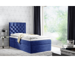 Boxspringbett 90x200 cm, Einzelbett, Hotelbett, Kopfteil mit Kristallen, MAGNUS 15A
