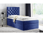 Boxspringbett 90x200 cm, Einzelbett, Hotelbett, Kopfteil mit Kristallen, MAGNUS 15A