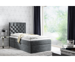 Boxspringbett 90x200 cm, Einzelbett, Hotelbett, Kopfteil mit Kristallen, MAGNUS 15A