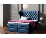 MAGNUS 14B DUO Kontinentalbett 160x200 cm im Glamour-Stil, Ehebett mit Bettkasten, Kopfteil Chesterfield