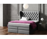 MAGNUS 14B DUO Kontinentalbett 160x200 cm im Glamour-Stil, Ehebett mit Bettkasten, Kopfteil Chesterfield