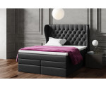 MAGNUS 14B DUO Kontinentalbett 160x200 cm im Glamour-Stil, Ehebett mit Bettkasten, Kopfteil Chesterfield