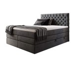 Elegantes Bett 160x200 cm für Schlafzimmer, Kontinentalbett mit Bettkasten, Kopfteil Chesterfield, MAGNUS 15B