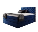 Elegantes Bett 160x200 cm für Schlafzimmer, Kontinentalbett mit Bettkasten, Kopfteil Chesterfield, MAGNUS 15B