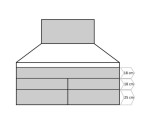 Elegantes Boxspringbett 200x200 cm mit hohem Kopfteil Chesterfield, 2 separate Bettkästen, MAGNUS 15B