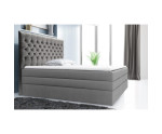 Elegantes Boxspringbett 200x200 cm mit hohem Kopfteil Chesterfield, 2 separate Bettkästen, MAGNUS 15B