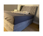 Elegantes Boxspringbett 200x200 cm mit hohem Kopfteil Chesterfield, 2 separate Bettkästen, MAGNUS 15B