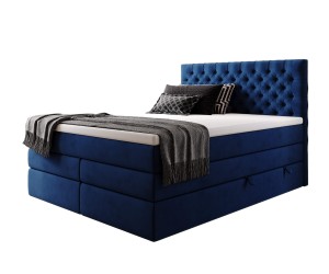MAGNUS 15B Elegantes Boxspringbett 200x200 cm mit hohem Kopfteil Chesterfield, 2 separate Bettkästen