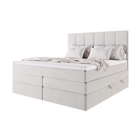 Bequemes Doppelbett 160x200 cm, Boxspringbett, Ehebett mit 2 Matratzen, niedriges Kopfteil auf Wunsch, MAGNUS 3B