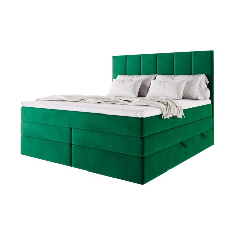 Kontinentalbett 180x200 cm, Boxspringbett für Dachschräge, 2 Matratzen, 2 separate Bettkästen, MAGNUS 3B