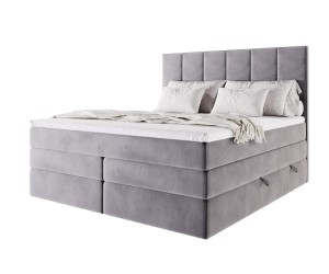 Bequemes Doppelbett 160x200 cm, Boxspringbett, Ehebett mit 2 Matratzen, niedriges Kopfteil auf Wunsch, MAGNUS 3B