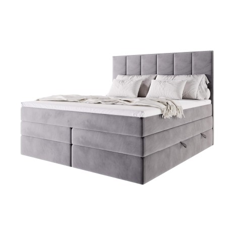 Bequemes Doppelbett 160x200 cm, Boxspringbett, Ehebett mit 2 Matratzen, MAGNUS 3B