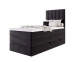 Kontinentalbett 90x200 cm, Einzelbett mit doppelter Matratze für Schlafzimmer, niedriges Kopfteil auf Wunsch, MAGNUS 3B