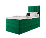 Kontinentalbett 90x200 cm, Einzelbett mit doppelter Matratze für Schlafzimmer, niedriges Kopfteil auf Wunsch, MAGNUS 3B