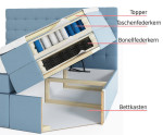 Boxspringbett 140x200 cm, Ehebett mit Bettkasten, MAGNUS 6B Boxspringbett 140x200 cm, Ehebett mit Bettkasten, MAGNUS 6B