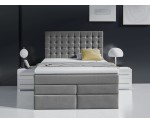 Elegantes Ehebett 180x200 cm, Kontinentalbett mit 2 Matratzen, Bett für Dachschräge, MAGNUS 6B