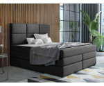 Boxspringbett 140x200 cm, Ehebett mit Bettkasten, 2 Matratzen, niedriges Kopfteil auf Wunsch, MAGNUS 7B