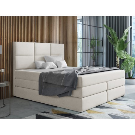 Boxspringbett 140x200 cm, Ehebett mit Bettkasten, 2 Matratzen, niedriges Kopfteil auf Wunsch, MAGNUS 7B
