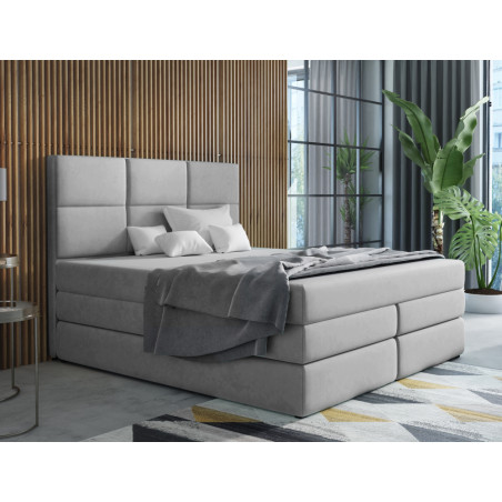 Bequemes Ehebett 200x200 cm, Kontinentalbett mit 2 Matratzen und 2 Bettkästen, niedriges Kopfteil auf Wunsch, MAGNUS 7B