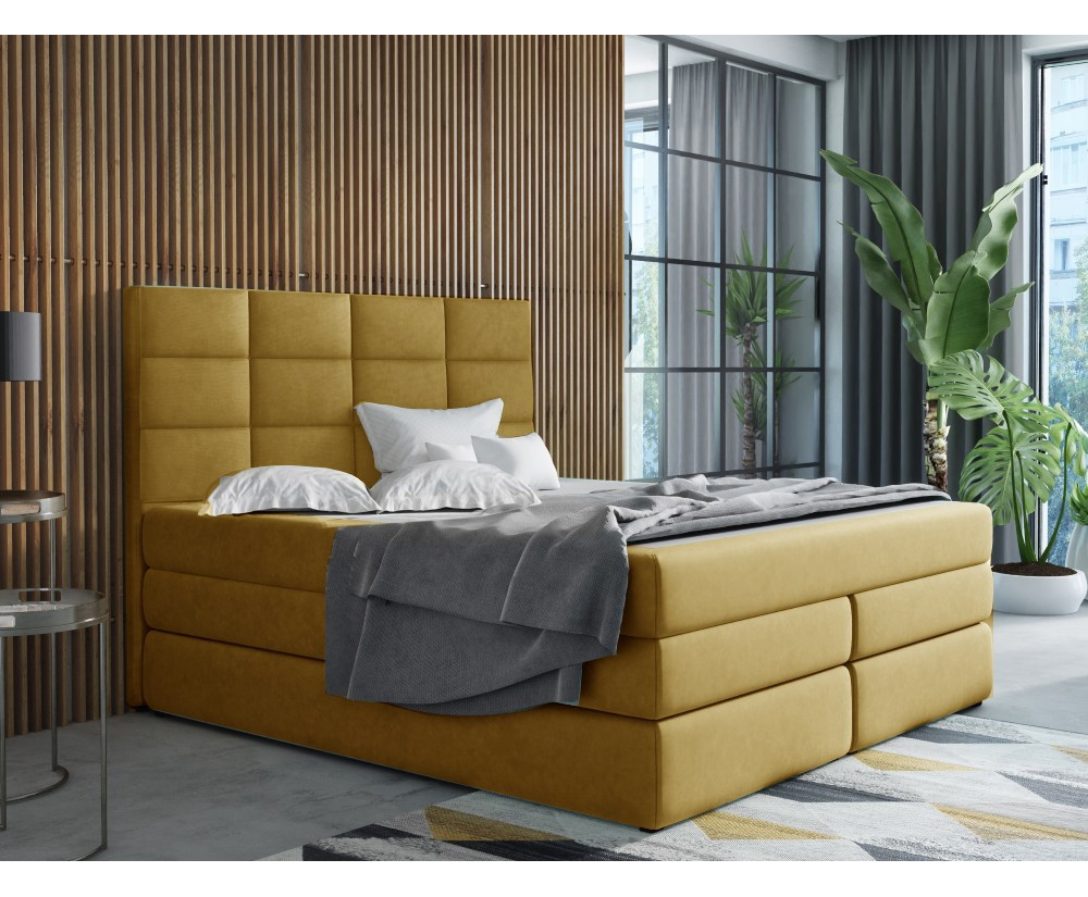 MAGNUS 10B Modernes Doppelbett 160x200 cm, Kontinentalbett mit 2 Matratzen, 2 Bettkästen