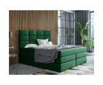 Boxspringbett 200x200 cm, Doppelbett mit elegantem Kopfteil, Bett für Dachschräge, Farbvarianten, MAGNUS 10B