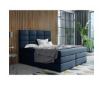 Boxspringbett 200x200 cm, Doppelbett mit elegantem Kopfteil, Bett für Dachschräge, Farbvarianten, MAGNUS 10B